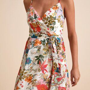 Lulus Lera White Multi Paisley Print Surplice Midi Dress - Size XL